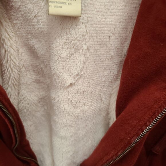 Green Tea Womens Hoodie Red Size Large Cotton Shell Polyester Lining Long Sleeve - Picture 11 of 12